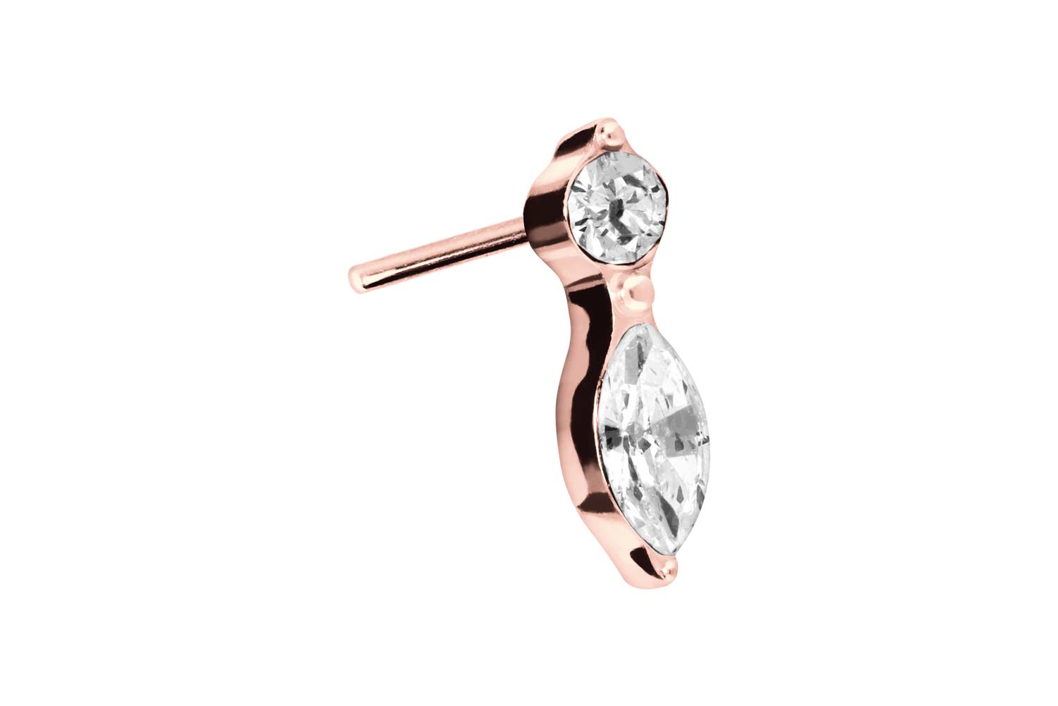 Titan Aufsatz mit Push Pin KRISTALLBLATT von Piercingline